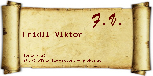 Fridli Viktor névjegykártya
