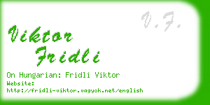 viktor fridli business card